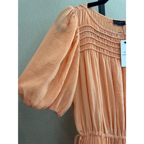 Size S Women's Current Air Smocked Waist Midi Dress Cantaloupe - Picture 5 of 8